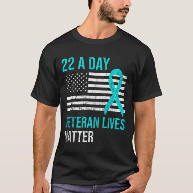 T-shirt 22 Suicide militaire Vétérinaire de la sensibilisa (Devant)