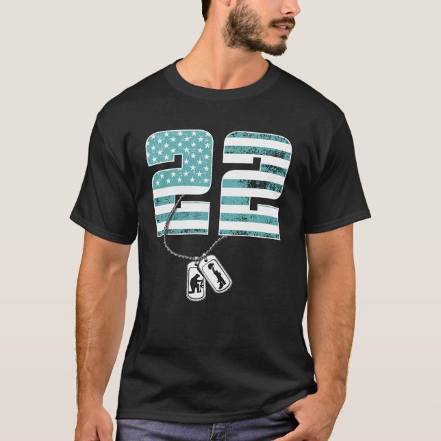T-shirt 22 Un jour Soldat Vétérinaire SSPT Sensibilisation (Devant)