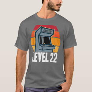 T-shirt 22e anniversaire 22 ans jeu vidéo niveau 22 rétro