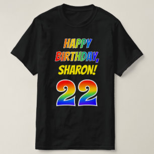 T-shirt 22e anniversaire — Bold, Fun, Rainbow 22, Nom pers