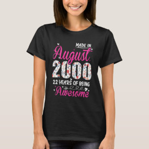 T-shirt 22e Birthday Awesome Since Août 2000