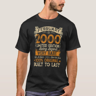 T-shirt 23 Ans Février 2000 23e Anniversaire