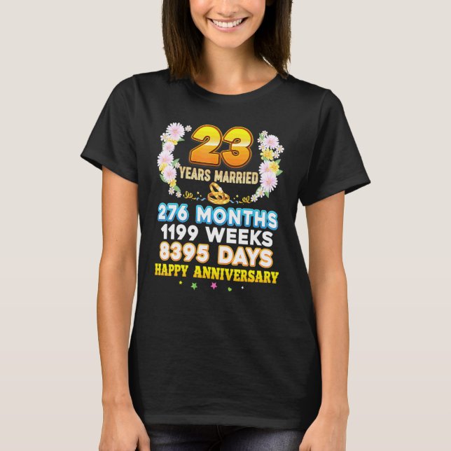 T-shirt 23 ans marié heureux 23e anniversaire de Mariage C (Devant)