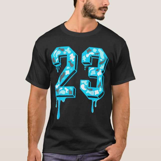 T-shirt 23 Drip Camo Gamma Blue Matching  (Devant)