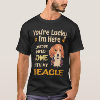 T-shirt 23 Reste à la maison avec mon Beagle