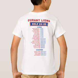 T-shirt 24-25 Durant Lions - GOLF - Lions BOY ROSTER