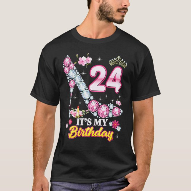 T-shirt 24 ans C'est mon 24e anniversaire Rose Diamond Sh (Devant)