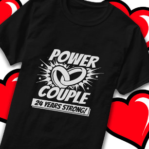 T-shirt 24 ans Comic Super Power Couple 24e anniversaire