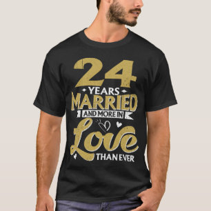 T-shirt 24 ans de mariage, cadeau du 24e anniversaire
