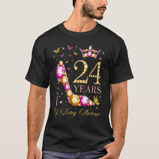 T-shirt 24 Ans D'Être Awesome 24 Ans 24e Anniversaire