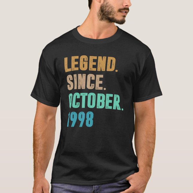 T-shirt 24 Ans Légende depuis Octobre 1998 24e Naissance (Devant)