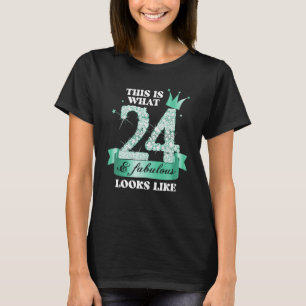 T-shirt 24 & Fabuleux I Turquoise Black Party Group Photo