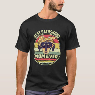 T-shirt 24 Meilleure maman teckel vintage