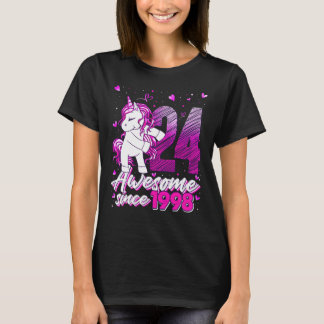 T-shirt 24 Years Old Unicorn Flossing 24th Birthday Unicor