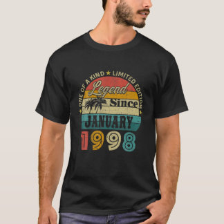 T-shirt 24E Anniversaire 24 Ans Légende Rétro Depuis Janu