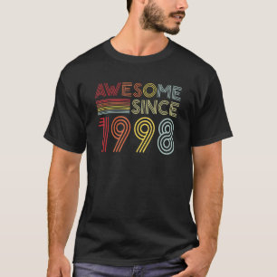 T-shirt 24e anniversaire Vintage 1998 Fabriqué en 1998 Awe