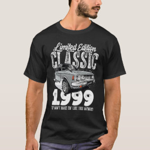 T-shirt 24e anniversaire Vintage voiture classique 1999 B 