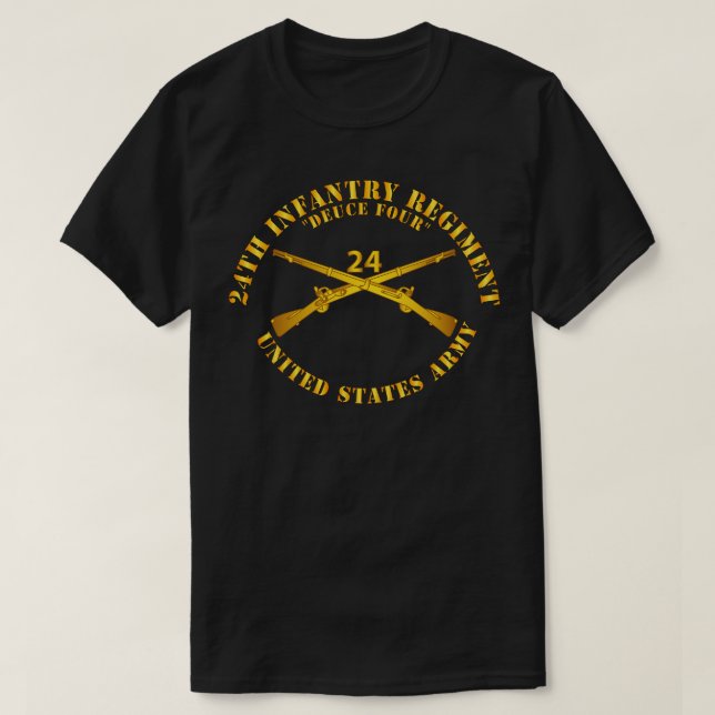 T-shirt 24e régiment d'infanterie Deuce Four Branch Insign (Design devant)