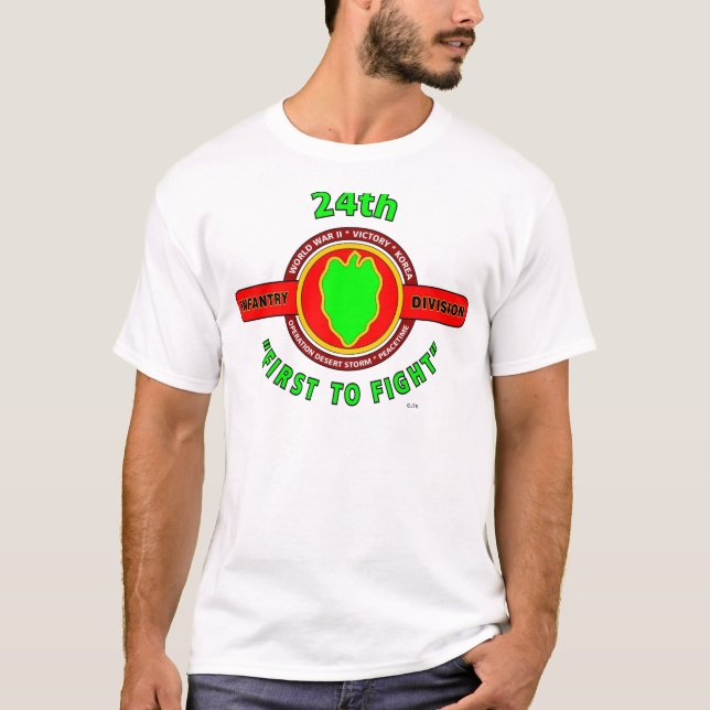 T-shirt 24ème DIVISION d'INFANTERIE "D'ABORD POUR (Devant)