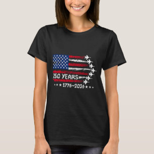 T-shirt 250 années d'Amérique 1776 2026 Avions de chasse 2
