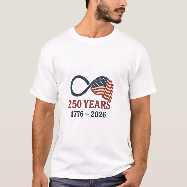 T-shirt 250 Anniversaire 1776-2026 USA Patriotique (Devant)