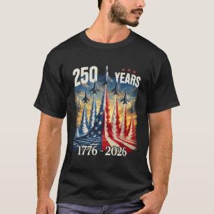 T-shirt 250 Ans 1776-2026 Avions de chasse Drapeau Usa 250