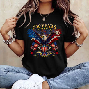 T-shirt 250 Ans Américain 1776 2026 250e 4 Juillet