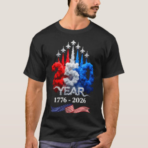 T-shirt 250 Ans Américain 1776 2026 250e Anniversaire 4 Ju