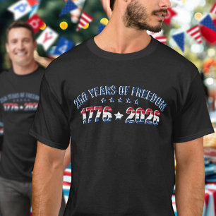T-shirt 250 Ans De Liberté 1776 2026 USA Célébration