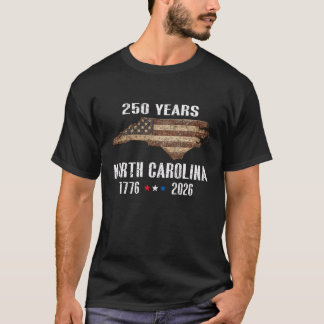 T-shirt 250 Years North Carolina Map Long Sleeve