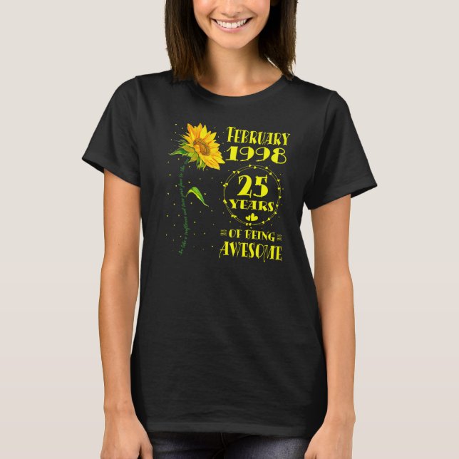 T-shirt 25 Anniversaire 25 Anniversaire Tournesol Né Févri (Devant)