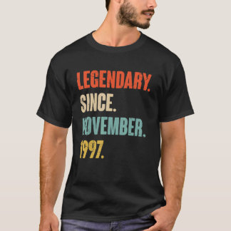T-shirt 25 ans 25e anniversaire Légendaire depuis novembre