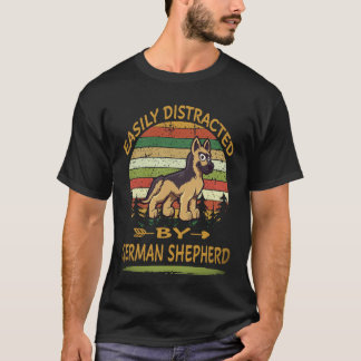 T-shirt 25 Facilement Distrait Par Le Berger Allemand