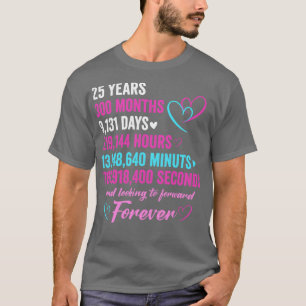 T-shirt 25e anniversaire de Mariage 25 ans couple de maria