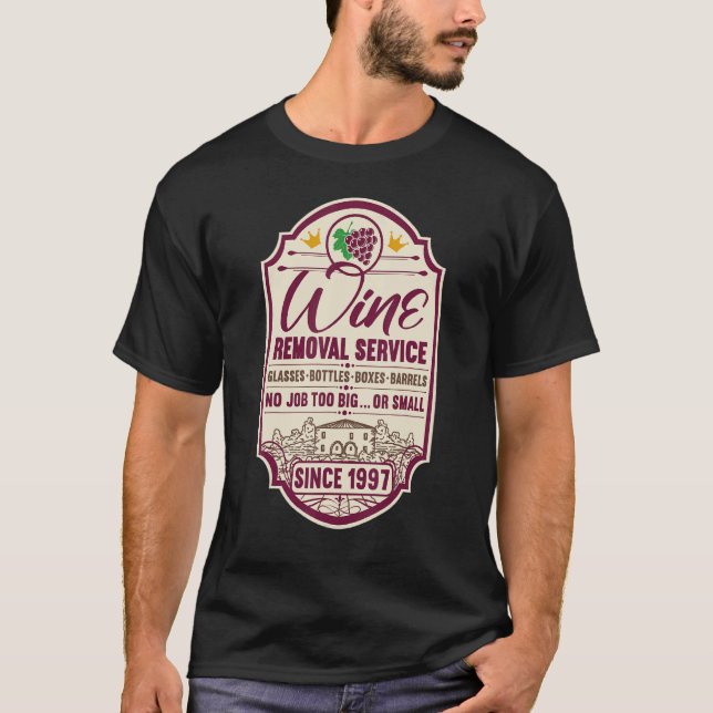 T-shirt 25e anniversaire I Décanteur de vin Étiquette I En (Devant)