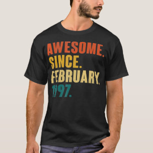 T-shirt 25th Birthday Gift 25 Year Old Awesome Since Febru