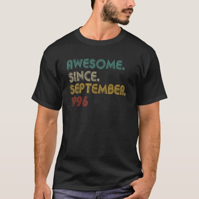 T-shirt 26 Ans Awesome Depuis Septembre 1996 26 Naissance (Devant)