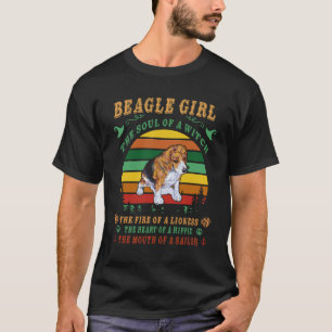 T-shirt 26 Fille Beagle l'âme le feu le coeur le muet