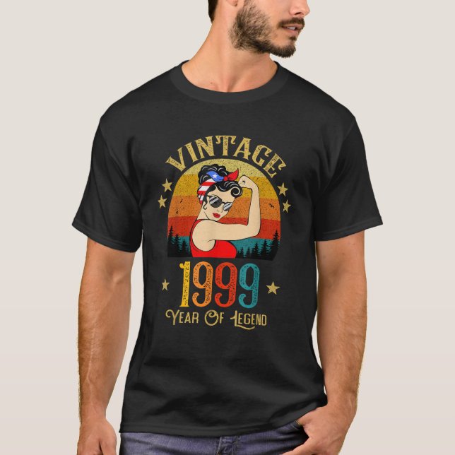T-shirt 26e Anniversaire Cadeau 26 Ans Pour Femmes Retro V (Devant)