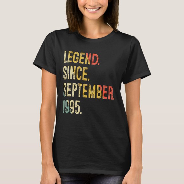 T-shirt 27 Ans 27e Anniversaire Légende depuis septembre (Devant)