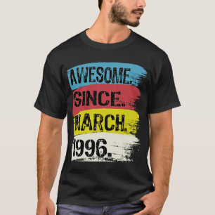 T-shirt 27 Ans Awesome Depuis Mars 1996 27e Anniversaire
