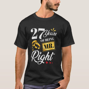 T-shirt 27 Ans D'Être M. Right Funny Couple Mariage A