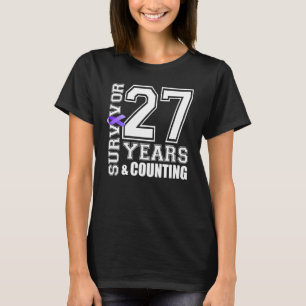 T-shirt 27 Ans Survivant Je Porte Violet Ruban Lupus Aware