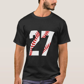 T-shirt 27 Baseball Laces Baseball Mom Jersey Number 27