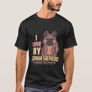 T-shirt 27 J'aime mon berger allemand, ce sont les humains