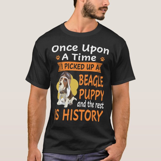 T-shirt 27 Un À Un Beagle De Temps Chiot (Devant)