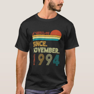 T-shirt 27 Year Old Girl Boy Birthday Awesome Since Novemb