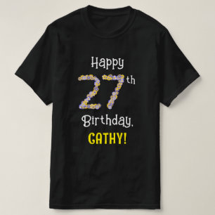 T-shirt 27ème anniversaire : Fleurs florales Numéro "27" +
