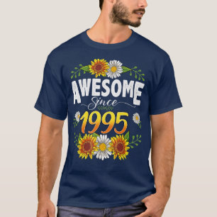 T-shirt 27ème anniversaire stupéfiant depuis 1995 Floral T