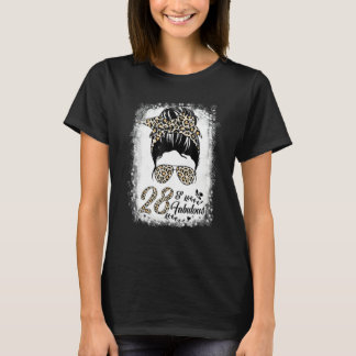 T-shirt 28 Ans Fabuleux Messy Bun Leopard 28e Naissance